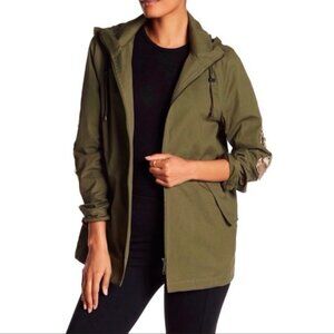 Sam Edelman Army Green Sequins Patch Jacket Size L
